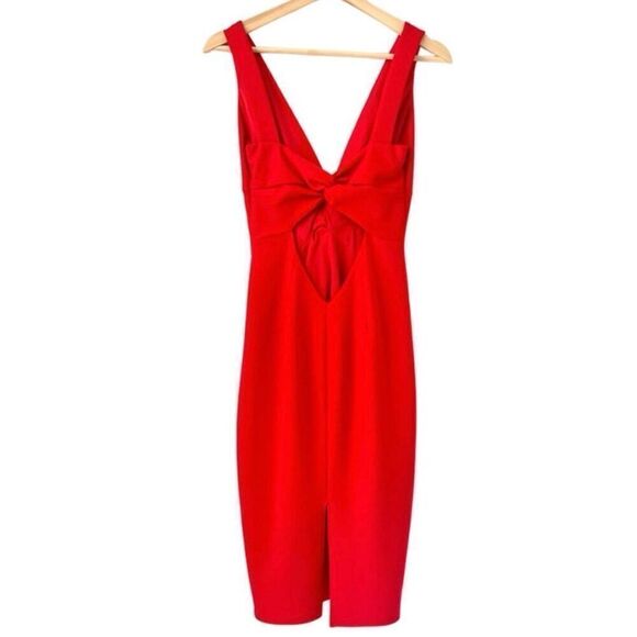 Katie May Red Lipstick Sleeves Cutout Body-con Romantic Sexy midi Dress Sz 14 NW - Picture 1 of 6
